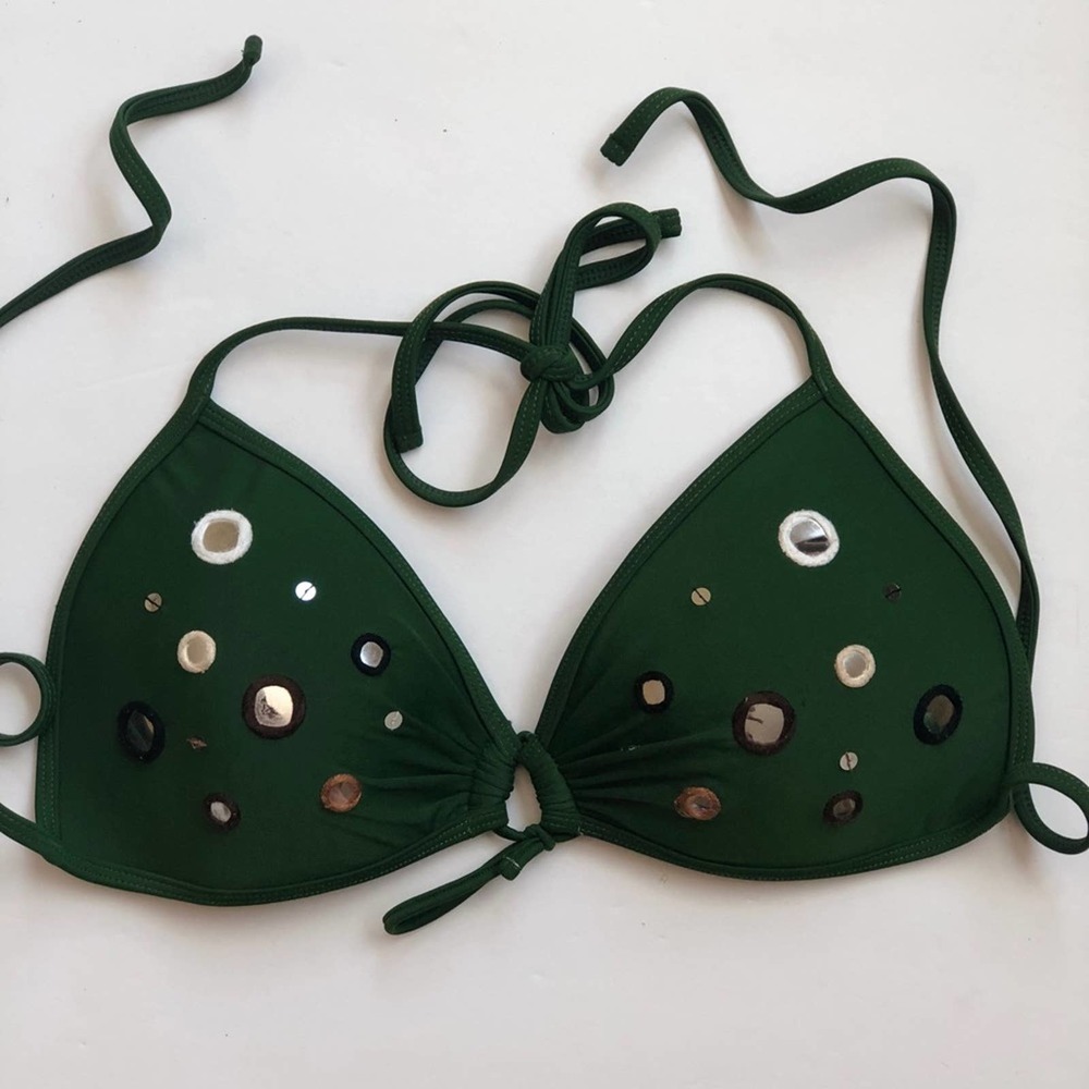 0116 La Blanca triangle green bikini top - Picture 2 of 7
